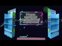 カスタムメイドのボール紙POPディスプレイ折りたたみ可能な段ボール紙の床の陳列棚