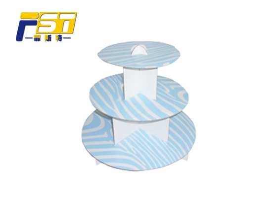 Glossy Cardboard Cake Display , Easy Assembling Cardboard Christmas Cake Stand