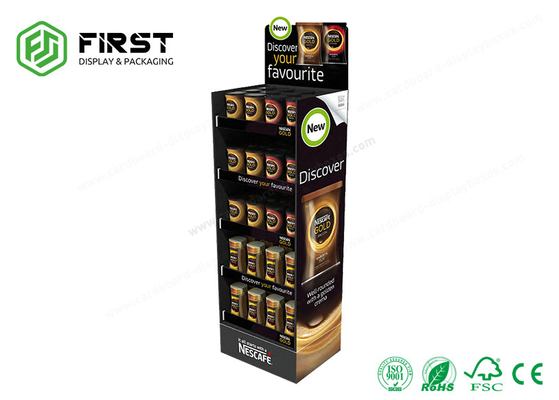 Custom Made Corrugated Floor Standing Cardboard Display Full Color Printing For Food