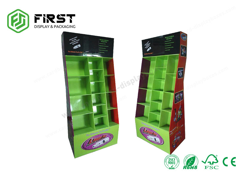 Supermarket Corrugated Point Of Purchase Displays Carton Paper Floor Stand