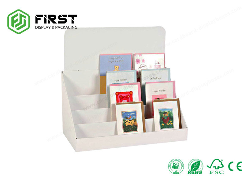 4 Tiers Foldable Cardboard Tabletop Display Custom Printing For Books Promotion